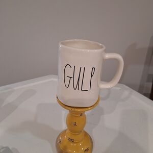 White Ceramic 'GULP' Coffee Mug - White